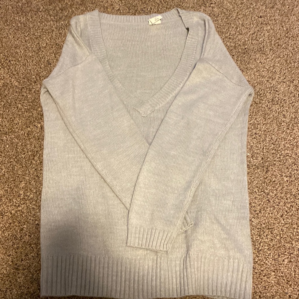 Tokyo Darling Grey Knitted V-Neck sweater Size Small